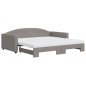 vidaXL Tagesbett Ausziehbar mit Matratzen Taupe 100x200 cm Stoff vidaXL Tagesbett Ausziehbar mit Matratzen Taupe 100x200 cm Stoff