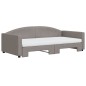 vidaXL Tagesbett Ausziehbar mit Matratzen Taupe 100x200 cm Stoff vidaXL Tagesbett Ausziehbar mit Matratzen Taupe 100x200 cm Stoff