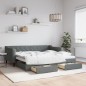 vidaXL Tagesbett Ausziehbar mit Schubladen Dunkelgrau 90x190 cm Stoff vidaXL Tagesbett Ausziehbar mit Schubladen Dunkelgrau 90x190 cm Stoff