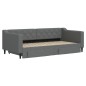 vidaXL Tagesbett Ausziehbar mit Schubladen Dunkelgrau 90x190 cm Stoff vidaXL Tagesbett Ausziehbar mit Schubladen Dunkelgrau 90x190 cm Stoff