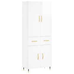 vidaXL Highboard Hochglanz-Weiß 69,5x34x180 cm Holzwerkstoff
