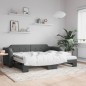 vidaXL Tagesbett Ausziehbar mit Matratzen Dunkelgrau 90x200 cm Stoff vidaXL Tagesbett Ausziehbar mit Matratzen Dunkelgrau 90x200 cm Stoff