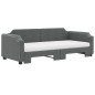 vidaXL Tagesbett Ausziehbar mit Matratzen Dunkelgrau 90x200 cm Stoff vidaXL Tagesbett Ausziehbar mit Matratzen Dunkelgrau 90x200 cm Stoff