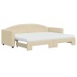 vidaXL Tagesbett Ausziehbar mit Matratzen Creme 80x200 cm Stoff vidaXL Tagesbett Ausziehbar mit Matratzen Creme 80x200 cm Stoff