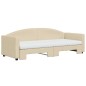 vidaXL Tagesbett Ausziehbar mit Matratzen Creme 80x200 cm Stoff vidaXL Tagesbett Ausziehbar mit Matratzen Creme 80x200 cm Stoff
