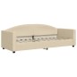 vidaXL Tagesbett Ausziehbar mit Matratzen Creme 80x200 cm Stoff vidaXL Tagesbett Ausziehbar mit Matratzen Creme 80x200 cm Stoff