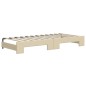 vidaXL Tagesbett Ausziehbar mit Matratzen Creme 80x200 cm Stoff vidaXL Tagesbett Ausziehbar mit Matratzen Creme 80x200 cm Stoff