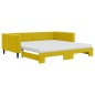 vidaXL Tagesbett Ausziehbar mit Matratzen Gelb 100x200 cm Samt vidaXL Tagesbett Ausziehbar mit Matratzen Gelb 100x200 cm Samt