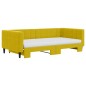 vidaXL Tagesbett Ausziehbar mit Matratzen Gelb 100x200 cm Samt vidaXL Tagesbett Ausziehbar mit Matratzen Gelb 100x200 cm Samt
