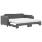 vidaXL Tagesbett Ausziehbar mit Matratzen Dunkelgrau 100x200 cm Stoff vidaXL Tagesbett Ausziehbar mit Matratzen Dunkelgrau 100x200 cm Stoff
