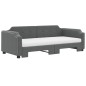 vidaXL Tagesbett Ausziehbar mit Matratzen Dunkelgrau 100x200 cm Stoff vidaXL Tagesbett Ausziehbar mit Matratzen Dunkelgrau 100x200 cm Stoff