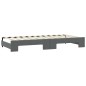 vidaXL Tagesbett Ausziehbar mit Matratzen Dunkelgrau 100x200 cm Stoff vidaXL Tagesbett Ausziehbar mit Matratzen Dunkelgrau 100x200 cm Stoff