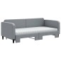 vidaXL Tagesbett Ausziehbar mit Matratze Hellgrau 90x200 cm Stoff vidaXL Tagesbett Ausziehbar mit Matratze Hellgrau 90x200 cm Stoff