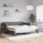 vidaXL Tagesbett Ausziehbar mit Matratzen Dunkelgrau 100x200 cm Stoff vidaXL Tagesbett Ausziehbar mit Matratzen Dunkelgrau 100x200 cm Stoff