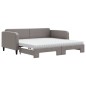 vidaXL Tagesbett Ausziehbar mit Matratzen Dunkelgrau 100x200 cm Stoff vidaXL Tagesbett Ausziehbar mit Matratzen Dunkelgrau 100x200 cm Stoff