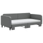vidaXL Tagesbett Ausziehbar mit Matratzen Dunkelgrau 100x200 cm Stoff vidaXL Tagesbett Ausziehbar mit Matratzen Dunkelgrau 100x200 cm Stoff