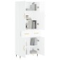 vidaXL Highboard Hochglanz-Weiß 69,5x34x180 cm Holzwerkstoff vidaXL Highboard Hochglanz-Weiß 69,5x34x180 cm Holzwerkstoff