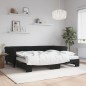 vidaXL Tagesbett Ausziehbar mit Matratzen Schwarz 90x200 cm Samt vidaXL Tagesbett Ausziehbar mit Matratzen Schwarz 90x200 cm Samt