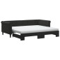 vidaXL Tagesbett Ausziehbar mit Matratzen Schwarz 90x200 cm Samt vidaXL Tagesbett Ausziehbar mit Matratzen Schwarz 90x200 cm Samt