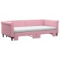 vidaXL Tagesbett Ausziehbar mit Matratzen Rosa 90x200 cm Samt vidaXL Tagesbett Ausziehbar mit Matratzen Rosa 90x200 cm Samt