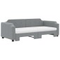 vidaXL Tagesbett Ausziehbar mit Matratze Hellgrau 90x190 cm Stoff vidaXL Tagesbett Ausziehbar mit Matratze Hellgrau 90x190 cm Stoff