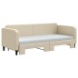 vidaXL Tagesbett Ausziehbar mit Matratzen Creme 80x200 cm Stoff vidaXL Tagesbett Ausziehbar mit Matratzen Creme 80x200 cm Stoff