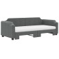 vidaXL Tagesbett Ausziehbar mit Matratzen Dunkelgrau 80x200 cm Stoff vidaXL Tagesbett Ausziehbar mit Matratzen Dunkelgrau 80x200 cm Stoff