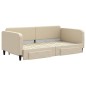 vidaXL Tagesbett Ausziehbar mit Schubladen Creme 100x200 cm Stoff vidaXL Tagesbett Ausziehbar mit Schubladen Creme 100x200 cm Stoff