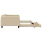 vidaXL Tagesbett Ausziehbar mit Schubladen Creme 100x200 cm Stoff vidaXL Tagesbett Ausziehbar mit Schubladen Creme 100x200 cm Stoff