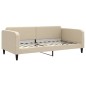 vidaXL Tagesbett Ausziehbar mit Schubladen Creme 100x200 cm Stoff vidaXL Tagesbett Ausziehbar mit Schubladen Creme 100x200 cm Stoff