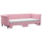 vidaXL Tagesbett Ausziehbar mit Matratzen Rosa 80x200 cm Samt vidaXL Tagesbett Ausziehbar mit Matratzen Rosa 80x200 cm Samt
