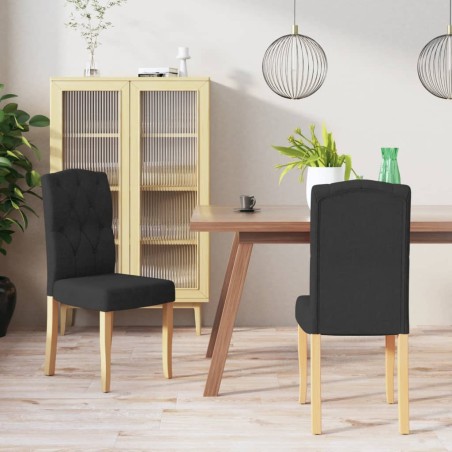 Esszimmerstühle 2 Stück Schwarz Stoff