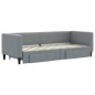 vidaXL Tagesbett Ausziehbar mit Schubladen Hellgrau 80x200 cm Stoff vidaXL Tagesbett Ausziehbar mit Schubladen Hellgrau 80x200 cm Stoff