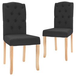 Esszimmerstühle 2 Stück Schwarz Stoff