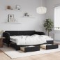 vidaXL Tagesbett Ausziehbar mit Schubladen Schwarz 90x200 cm Samt vidaXL Tagesbett Ausziehbar mit Schubladen Schwarz 90x200 cm Samt