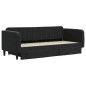 vidaXL Tagesbett Ausziehbar mit Schubladen Schwarz 90x200 cm Samt vidaXL Tagesbett Ausziehbar mit Schubladen Schwarz 90x200 cm Samt