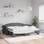 vidaXL Tagesbett Ausziehbar mit Matratzen Dunkelgrau 90x190 cm Stoff vidaXL Tagesbett Ausziehbar mit Matratzen Dunkelgrau 90x190 cm Stoff