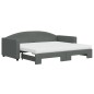 vidaXL Tagesbett Ausziehbar mit Matratzen Dunkelgrau 90x190 cm Stoff vidaXL Tagesbett Ausziehbar mit Matratzen Dunkelgrau 90x190 cm Stoff