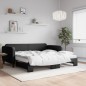 vidaXL Tagesbett Ausziehbar mit Matratzen Schwarz 100x200 cm Stoff vidaXL Tagesbett Ausziehbar mit Matratzen Schwarz 100x200 cm Stoff