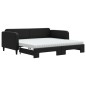 vidaXL Tagesbett Ausziehbar mit Matratzen Schwarz 100x200 cm Stoff vidaXL Tagesbett Ausziehbar mit Matratzen Schwarz 100x200 cm Stoff