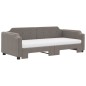vidaXL Tagesbett Ausziehbar mit Matratzen Taupe 90x200 cm Stoff vidaXL Tagesbett Ausziehbar mit Matratzen Taupe 90x200 cm Stoff