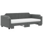 vidaXL Tagesbett Ausziehbar mit Matratzen Dunkelgrau 90x190 cm Stoff vidaXL Tagesbett Ausziehbar mit Matratzen Dunkelgrau 90x190 cm Stoff