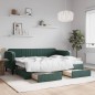 vidaXL Tagesbett Ausziehbar mit Schubladen Dunkelgrün 80x200 cm Samt vidaXL Tagesbett Ausziehbar mit Schubladen Dunkelgrün 80x200 cm Samt