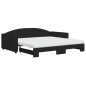 vidaXL Tagesbett Ausziehbar mit Matratzen Schwarz 100x200 cm Stoff vidaXL Tagesbett Ausziehbar mit Matratzen Schwarz 100x200 cm Stoff