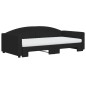vidaXL Tagesbett Ausziehbar mit Matratzen Schwarz 100x200 cm Stoff vidaXL Tagesbett Ausziehbar mit Matratzen Schwarz 100x200 cm Stoff
