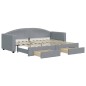 vidaXL Tagesbett Ausziehbar mit Schubladen Hellgrau 80x200 cm Stoff vidaXL Tagesbett Ausziehbar mit Schubladen Hellgrau 80x200 cm Stoff