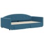 vidaXL Tagesbett Ausziehbar mit Schubladen Blau 100x200 cm Samt vidaXL Tagesbett Ausziehbar mit Schubladen Blau 100x200 cm Samt