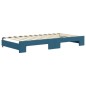 vidaXL Tagesbett Ausziehbar mit Schubladen Blau 100x200 cm Samt vidaXL Tagesbett Ausziehbar mit Schubladen Blau 100x200 cm Samt
