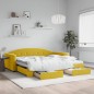 vidaXL Tagesbett Ausziehbar mit Schubladen Gelb 100x200 cm Samt vidaXL Tagesbett Ausziehbar mit Schubladen Gelb 100x200 cm Samt