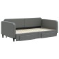 vidaXL Tagesbett Ausziehbar mit Schubladen Dunkelgrau 100x200 cm Stoff vidaXL Tagesbett Ausziehbar mit Schubladen Dunkelgrau 100x200 cm Stoff
